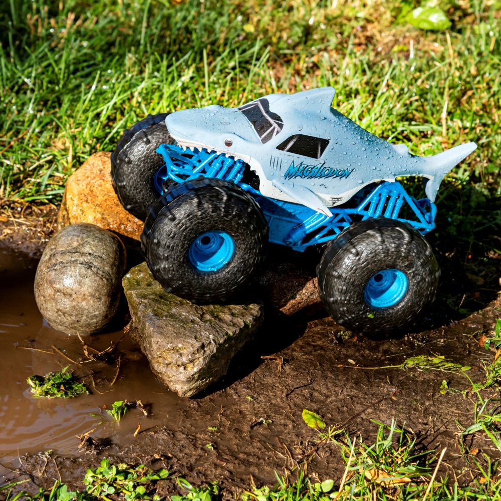 Monster Jam, Official Megalodon Storm All-Terrain Remote Control Monster Truck Toy Vehicle, 1:15 Scale