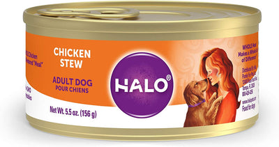 Halo Adult Wet Dog Food, Chicken Stew 5.5Oz Can (Pack of 12)