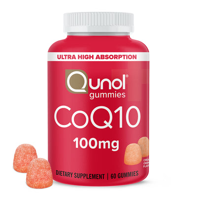 Qunol Coq10 Gummies (60 Count) with Ultra-High Absorption, 100Mg Heart Health Supplement, Vegan and Gluten Free