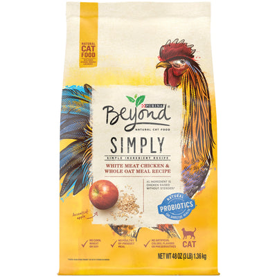 Purina beyond Natural Limited Ingredient Dry Cat Food, Simply White Meat Chicken & Whole Oat Meal Recipe, 3 Lb. Bag