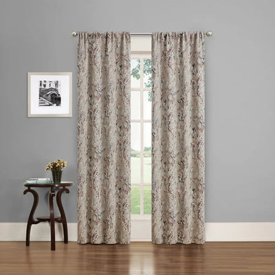 Eclipse Phoenix Blackout Rod Pocket Curtain Pair, Beige, 37X84 In, Set of 2