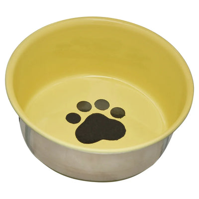 Van Ness Stainless Steel Rubber Bottom Decorated Cat Dish 8Oz