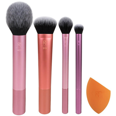 Real Techniques Everyday Essentials Kit, Makeup Brush & Beauty Sponge Set, 5 Piece Set