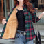Plaid Shirts for Women Flannel plus Size Long Sleeve Blouses Button down Thicken Warm Slim Shacket Jacket with Pockets