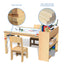 Kids Art Table and 2 Chairs, Wooden Drawing Desk, Activity & Crafts, Children'S Furniture, 42X23"