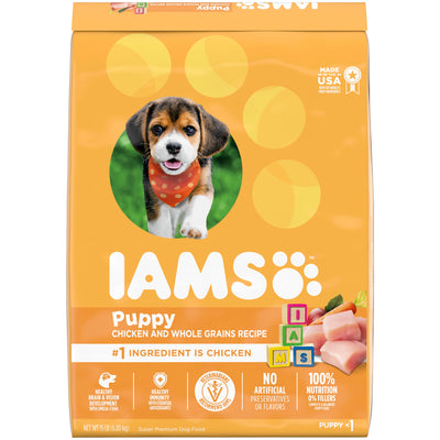 IAMS Smart Puppy Chicken & Whole Grains Dry Dog Food for Puppy, 15 Lb. Bag