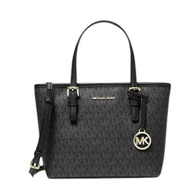 Michael Kors Xs Carry All Jet Set Travel Womens Tote (Black Sig/Gold) …