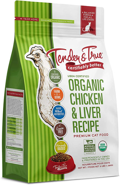 Tender & True Organic Chicken & Liver Recipe Cat Food, 3 Lb