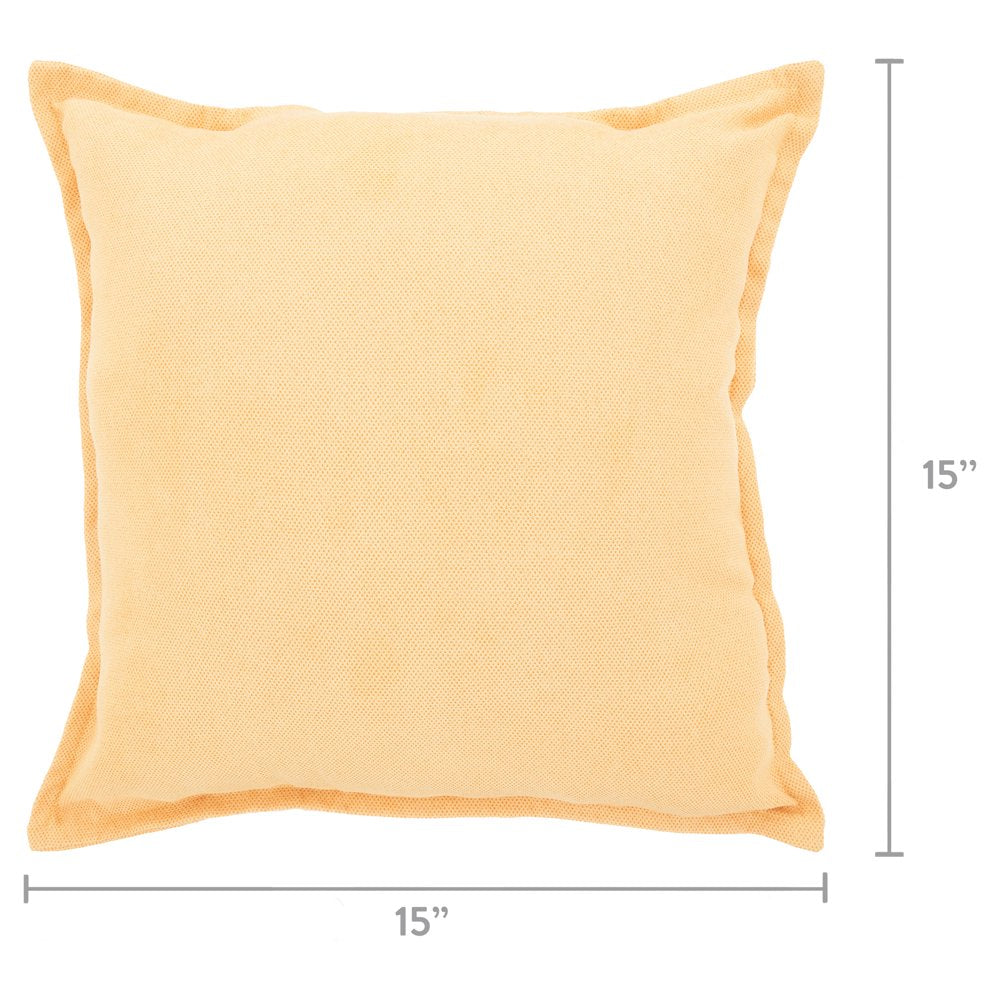 Mainstays Faux Suede Solid Decorative Throw Pillow, 18" X 18", Square, Yellow, Single Pillow