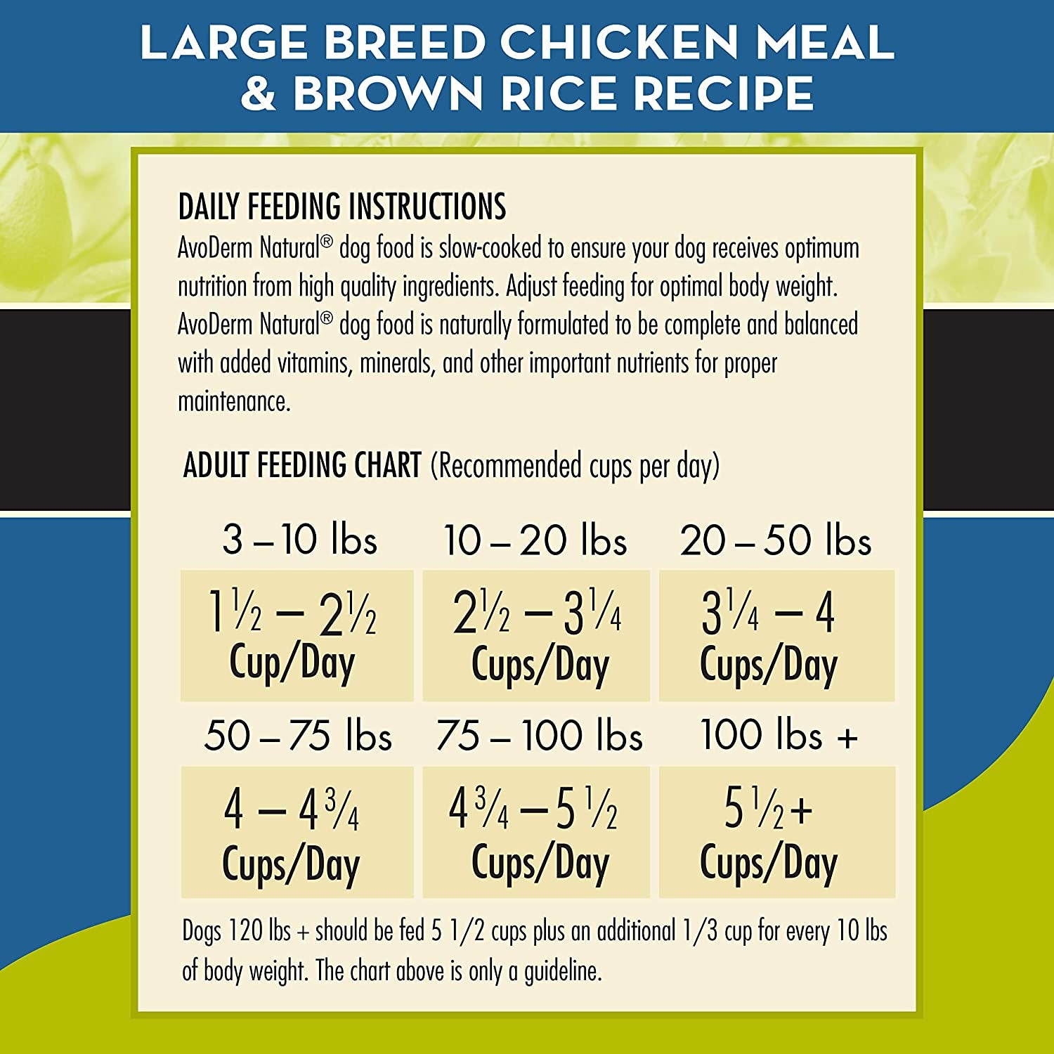 Avoderm Natural Chicken Meal & Brown Rice Formula Large Breed Dry Dog Food, for Pet Food Allergy Support, 26 Lb