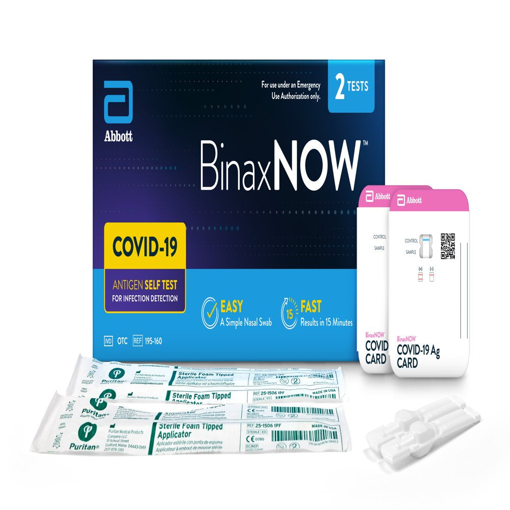 Binaxnow COVID‐19 Antigen Self Test by Abbott (2 Count)