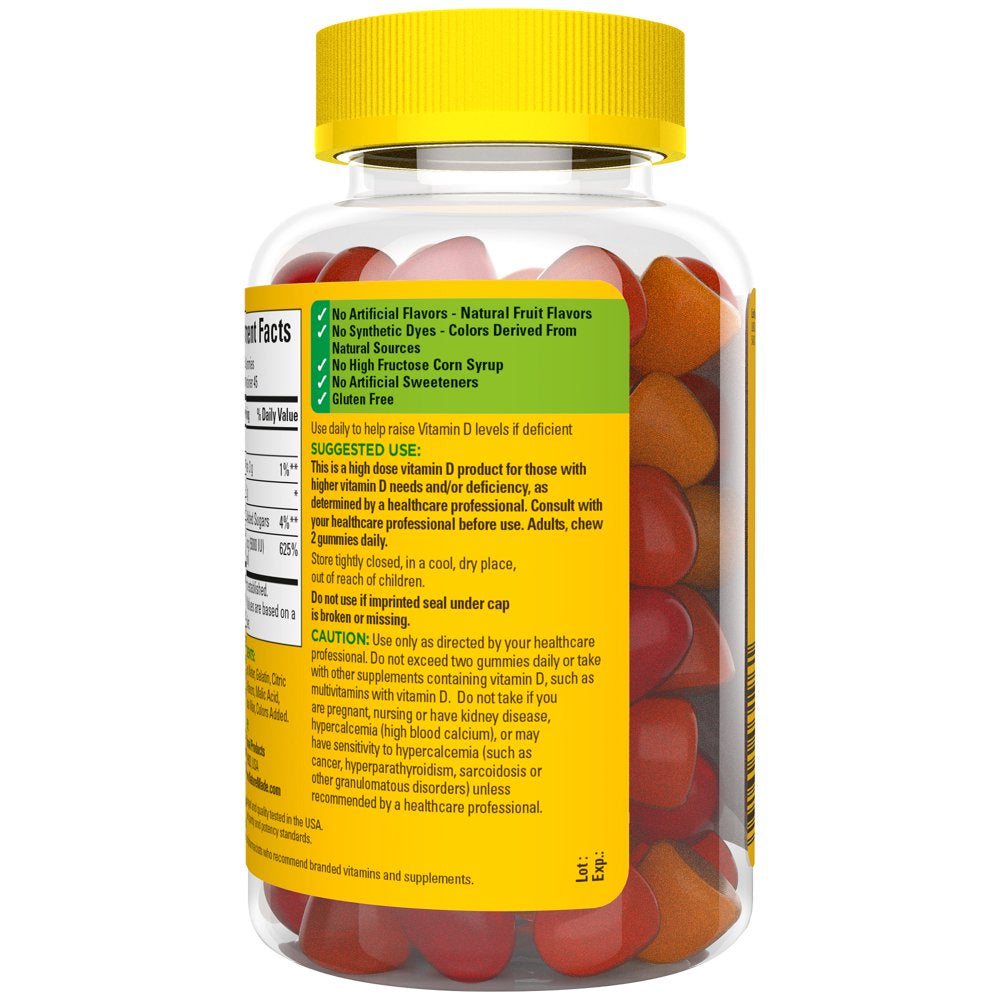 Nature Made Extra Strength Vitamin D3 5000 IU (125 Mcg) per Serving Gummies, Dietary Supplement, 90 Count