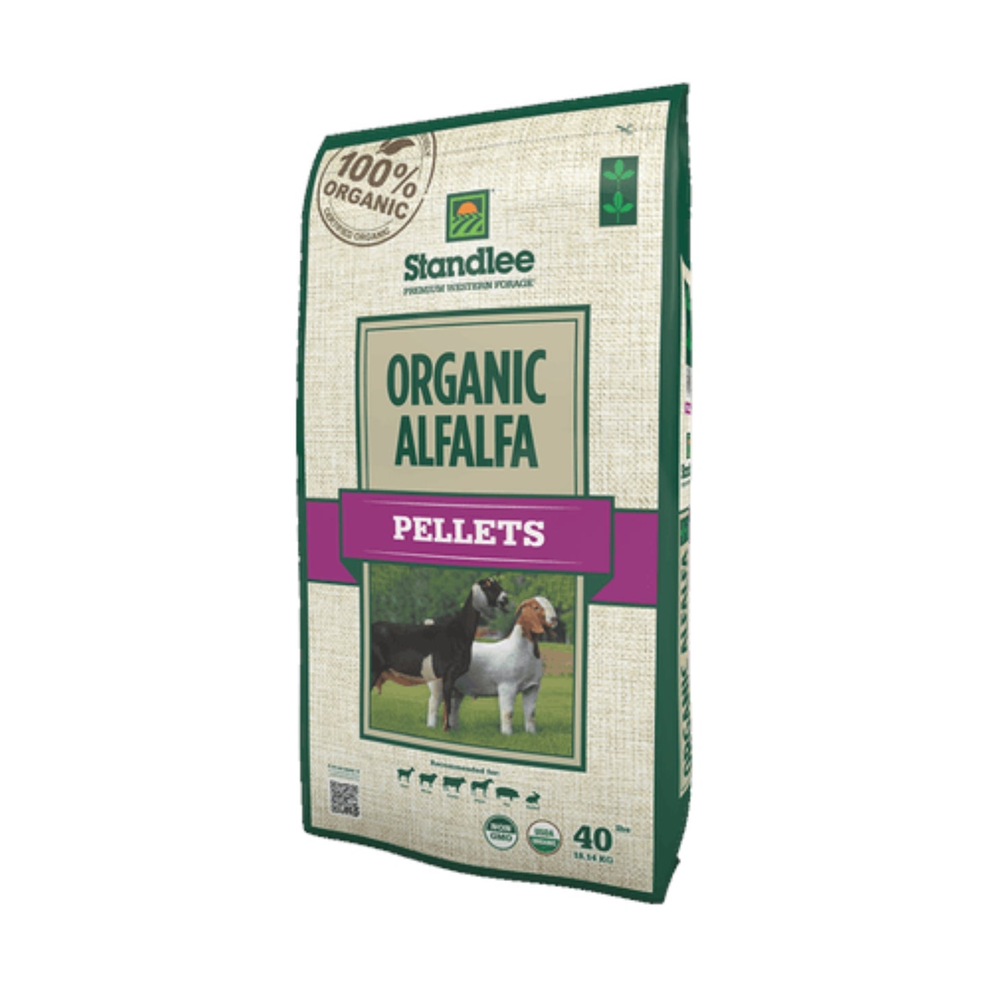 Standlee Organic Alfalfa Pellets Farm/Pet Animal Food, 40Lb