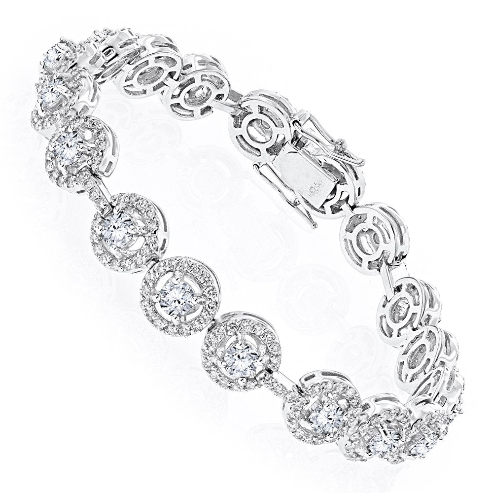 Luxurman Ladies Designer Jewelry 18K Natural 6 Ctw Diamond Bracelet for Women (White Gold)