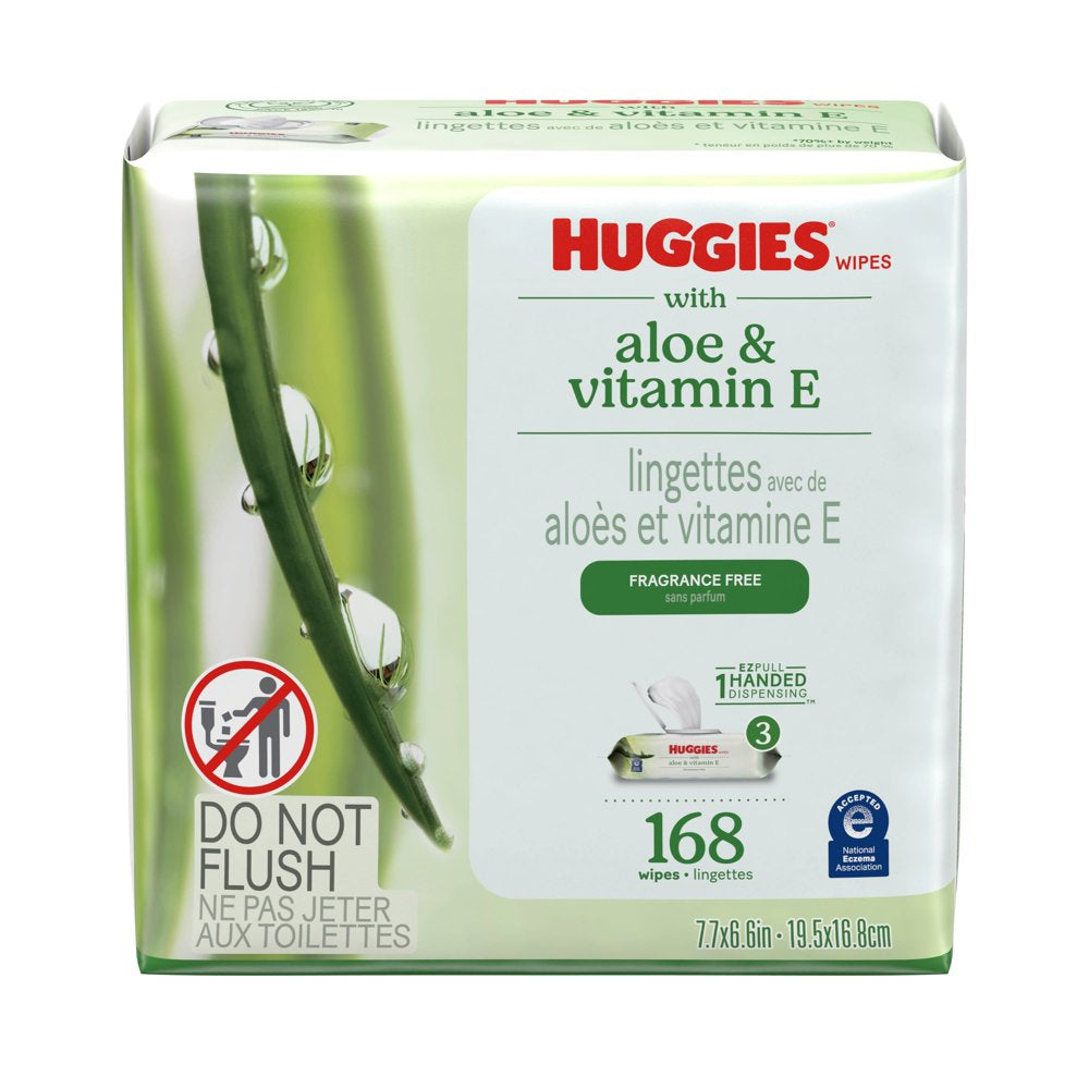 Huggies Aloe & Vitamin E Wipes, Unscented, 3 Pack, 168 Total Ct (Select for More Options)