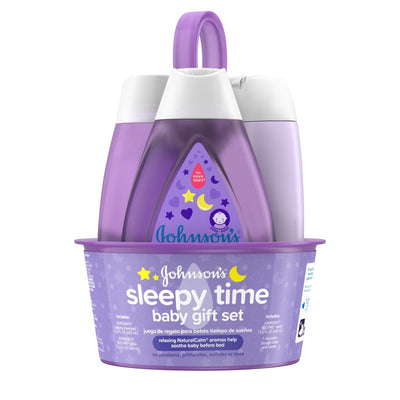 Johnson'S Sleepy Time Relaxing Baby Gift Set with Baby Shampoo, Wash and Lotion, 4 Full-Size Items