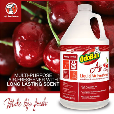 Odoban Professional Cleaning Ready-To-Use Liquid Air Freshener, Cherry, 1 Gallon, 4-Pack