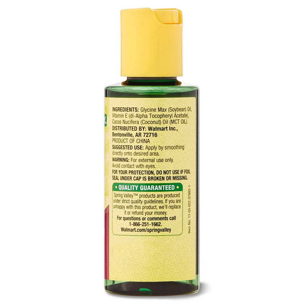 Spring Valley Vitamin E Oil with Keratin for Skin Health, 12000 IU, 2 Fl Oz