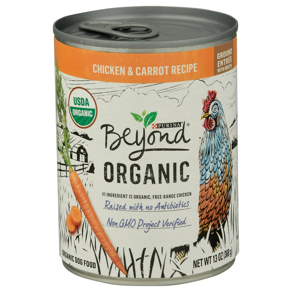 (12 Pack) Purina beyond High Protein Adult Wet Dog Food, Organic Chicken & Carrot Recipe, 13 Oz. Cans