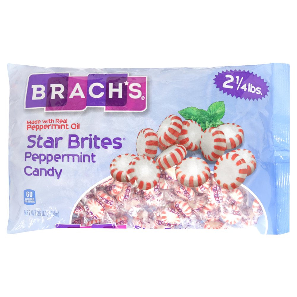 Brach'S Star Brites, Individully Wrapped, Peppermint Candy, 36 Oz