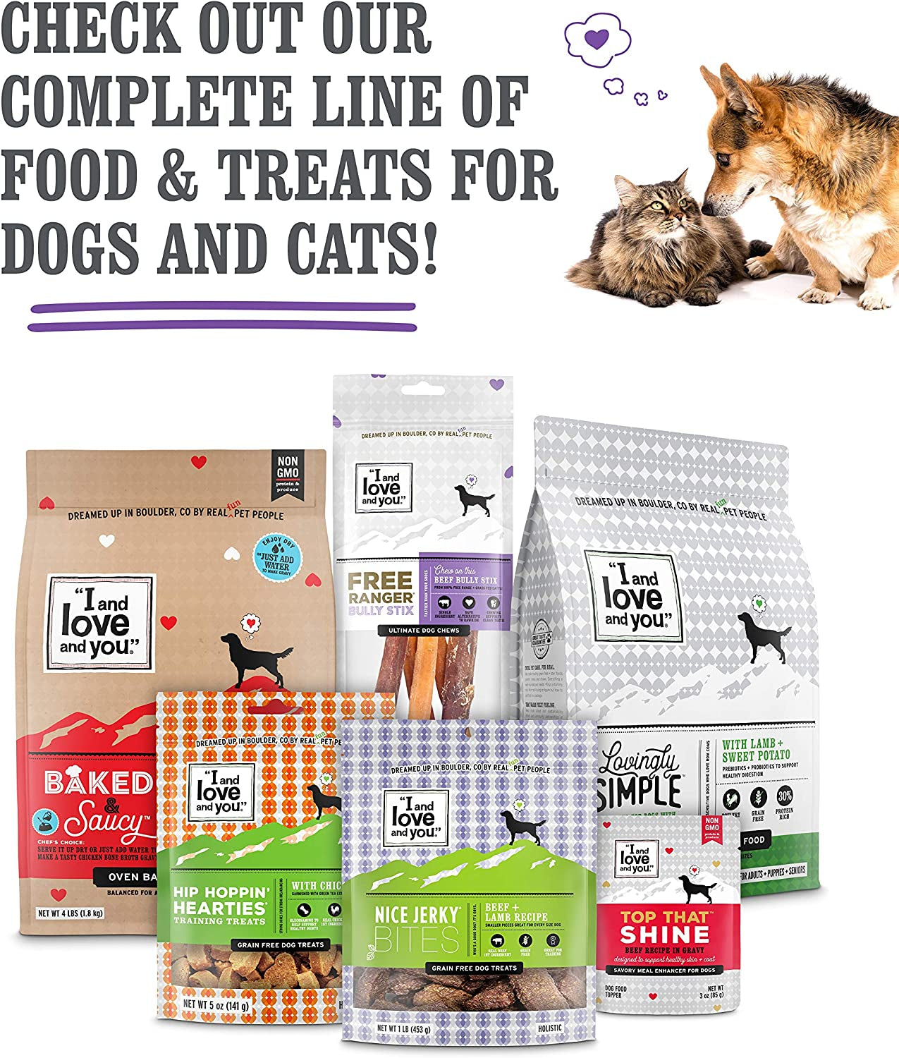 "I and Love and You" Naked Essentials Dry Dog Food - Natural Grain Free Kibble for Large and Small Dogs with Prebiotics & Probiotics (Variety of Flavors)