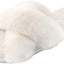 Women'S Cross Band Slippers Fuzzy Soft House Slippers Plush Furry Warm Cozy Open Toe Fluffy Home Shoes Comfy Indoor Outdoor Slip on Breathable
