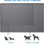 Silicone Pet Feeding Mat, Waterproof Placemat for Dog and Cat Bowls, Raised Edges, Prevent Water Spills and Food Messes on Floor, Paw Print Tray Mats, Dishwasher Safe, 18X12, Gray