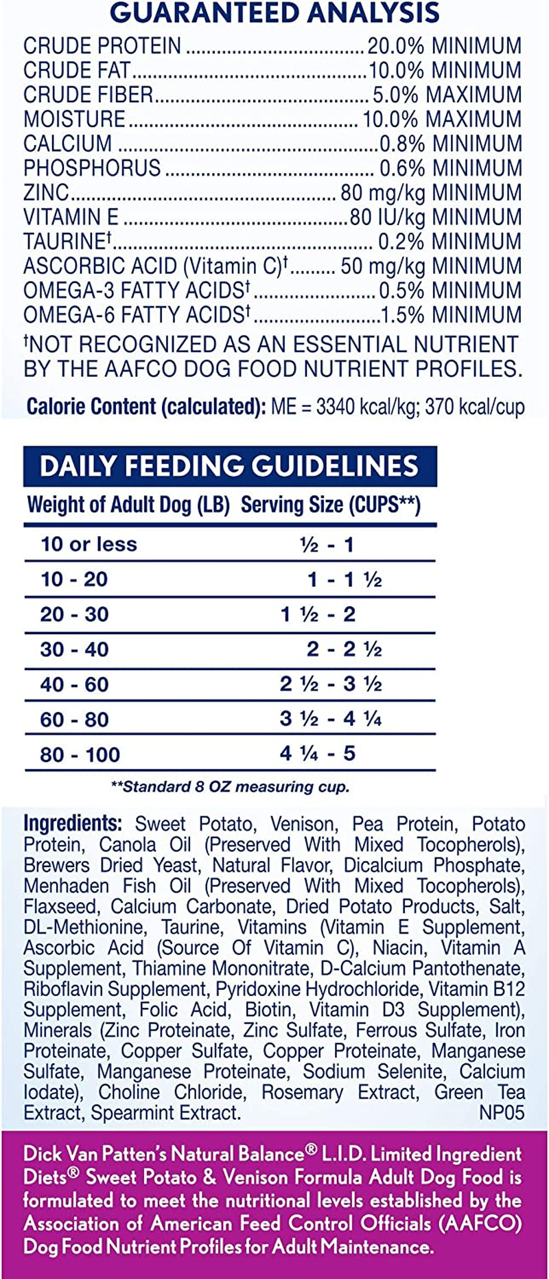 Limited Ingredient Diet Venison & Sweet Potato | Adult Grain-Free Dry Dog Food | 4-Lb. Bag