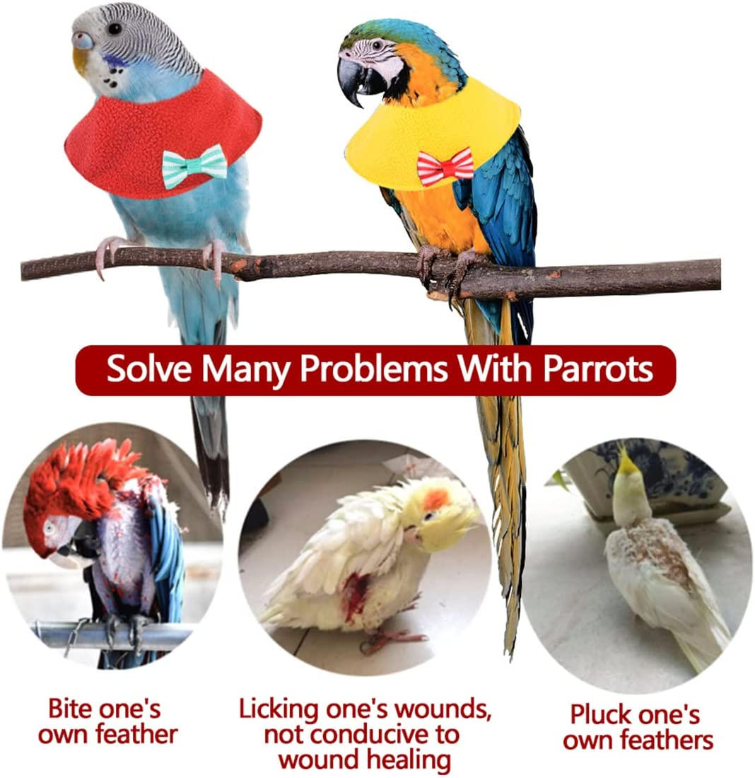 Adjustable Bird Parrot Tapered Collar, Bird Anti-Bite Collar Recovery Collar, Help Wound Healing(M, Pink)