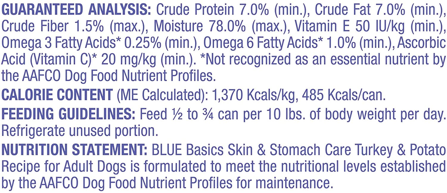 Basics Skin & Stomach Care, Grain Free Natural Adult Wet Dog Food, Turkey 12.5-Oz Cans (Pack of 12)