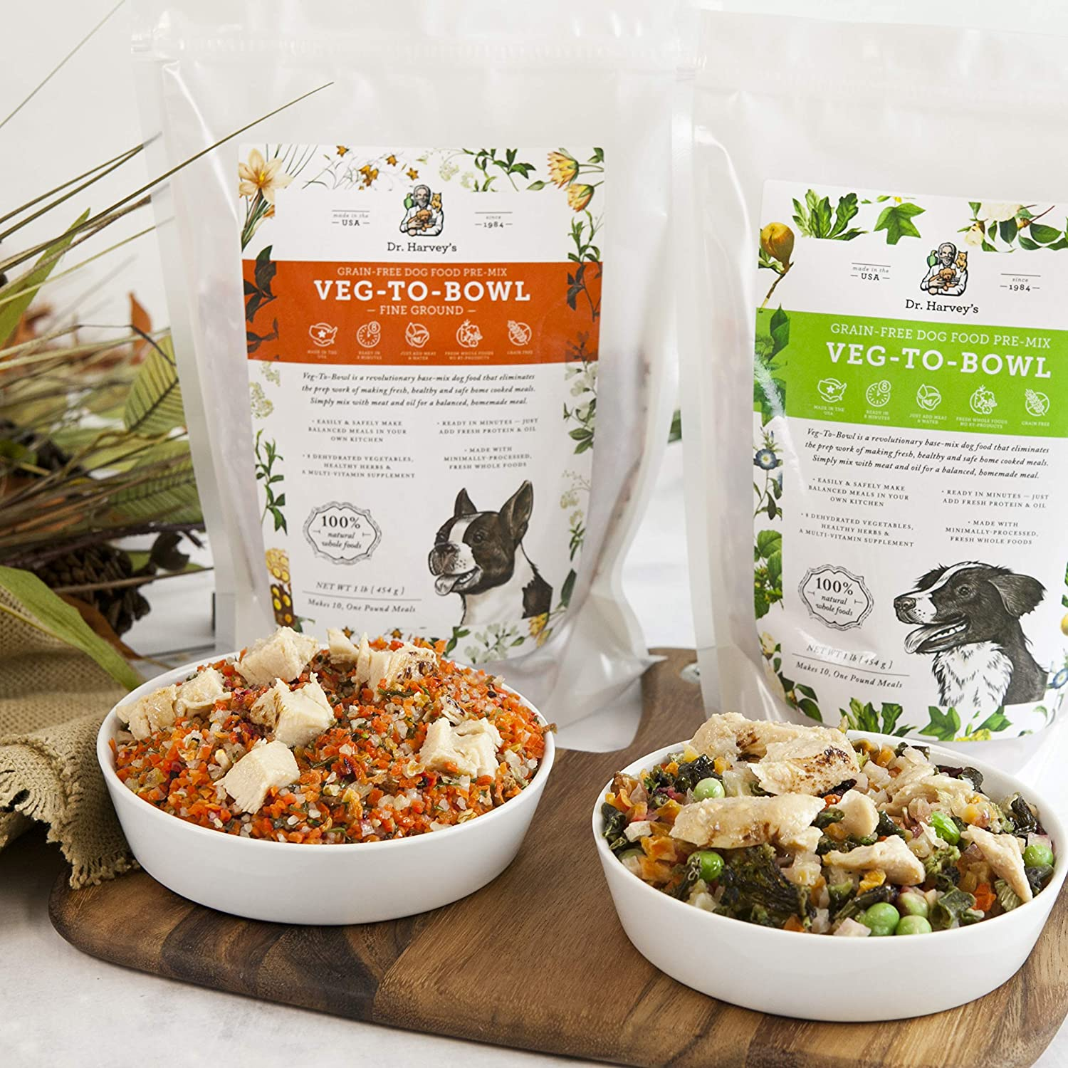 Veg-To-Bowl Dog Food, Human Grade Dehydrated Base Mix for Dogs, Grain Free Holistic Mix