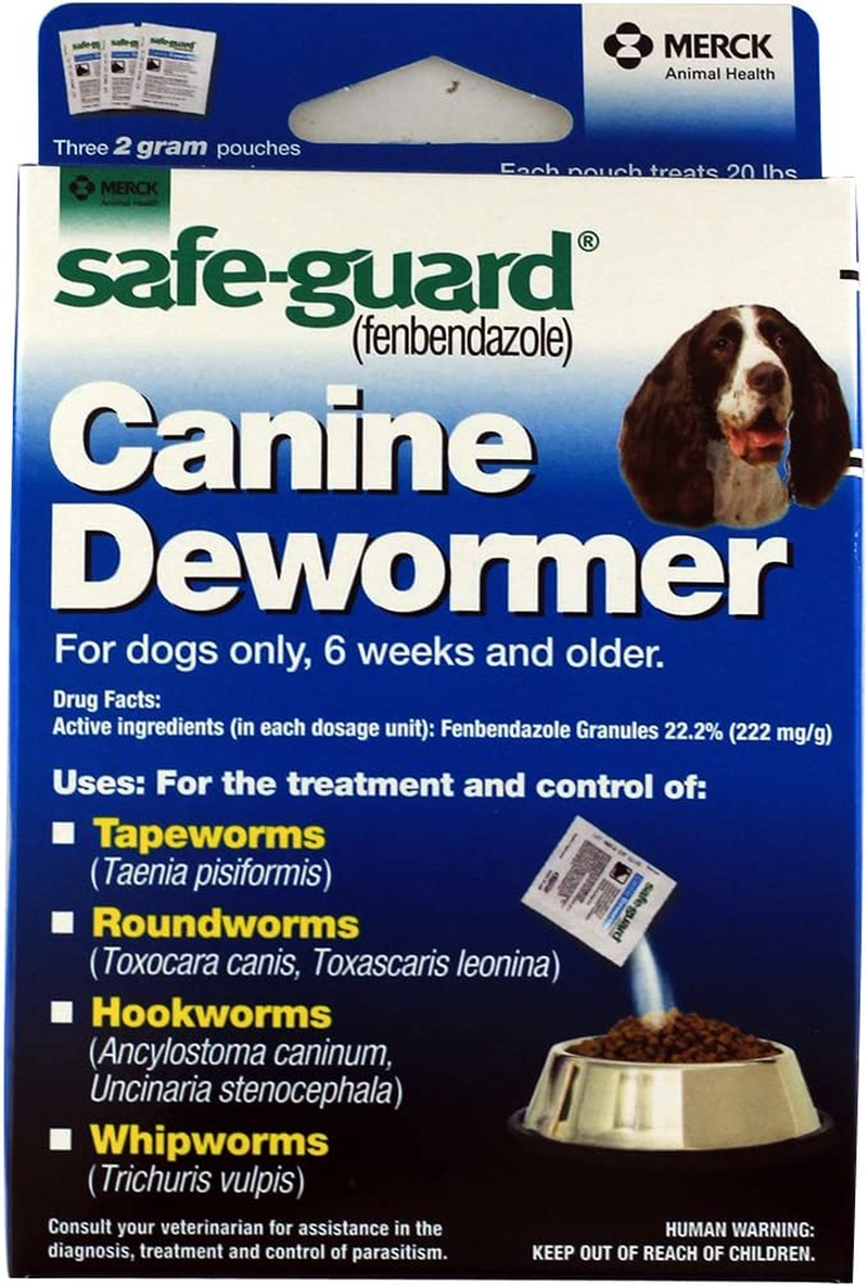 Canine Dewormer for Dogs Only, 6 Weeks and Older, 9 Pouches Total(3 Packages with 3 Pouches Each)