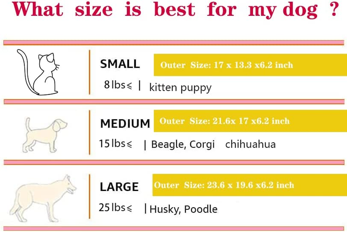 Cute Pink Puppy Sleeping Mat Bed with Leopard Pattern round Square Shape Cat Dog Sofa Bed Pet House Nest Cave (L, Square Bed)