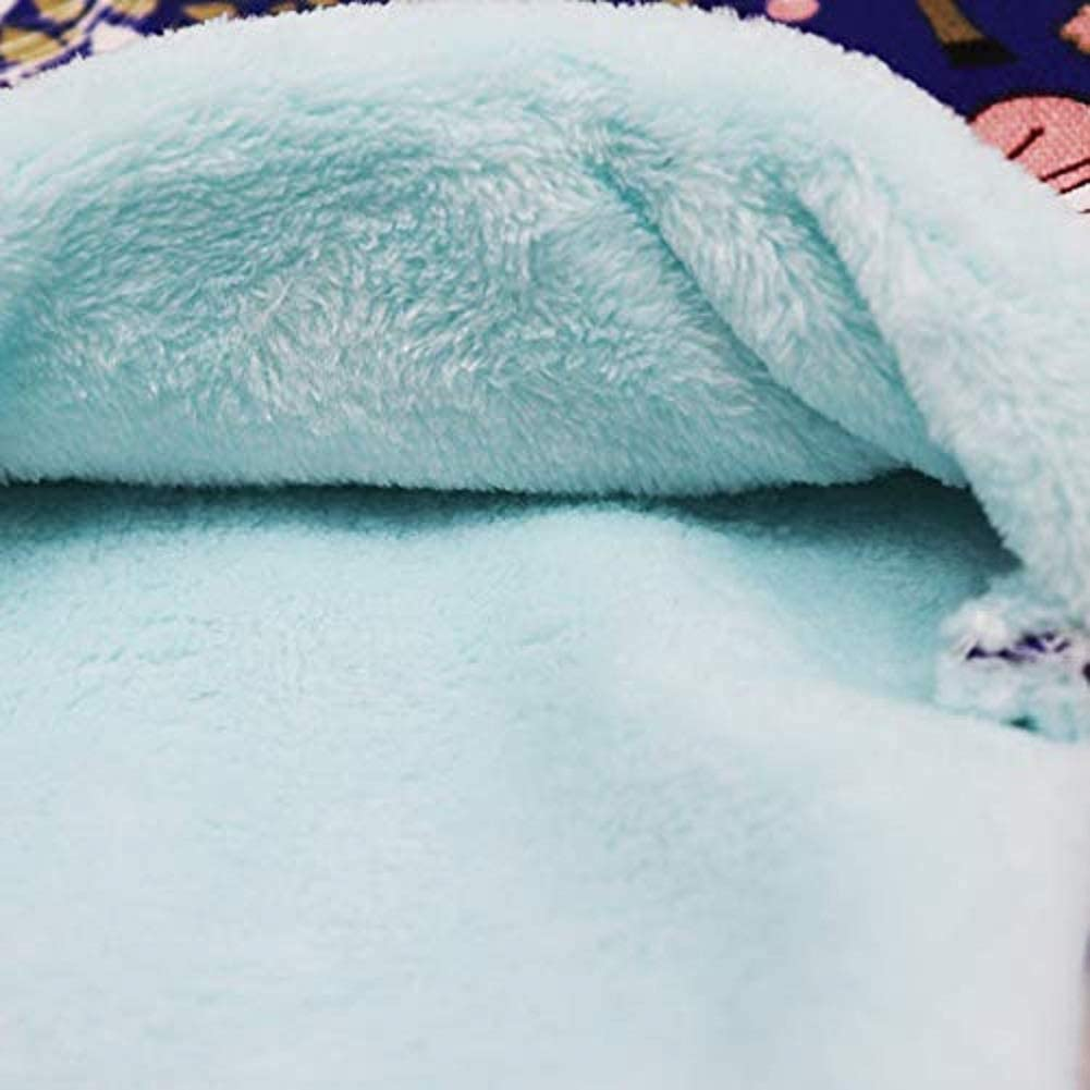 Sugar Gliders Sleeping Pouch Bag Small Pet Cotton Hanging Warm Comfortable Nest Bed for Small Animals Squirrels Marmosets Rats Hamster Chinchilla (Medium,Blue Deer)