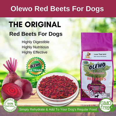 Dehydrated Red Beets Itch and Allergy Relief Dog Food Supplement Non-Gmo Product, 2.2 Pounds