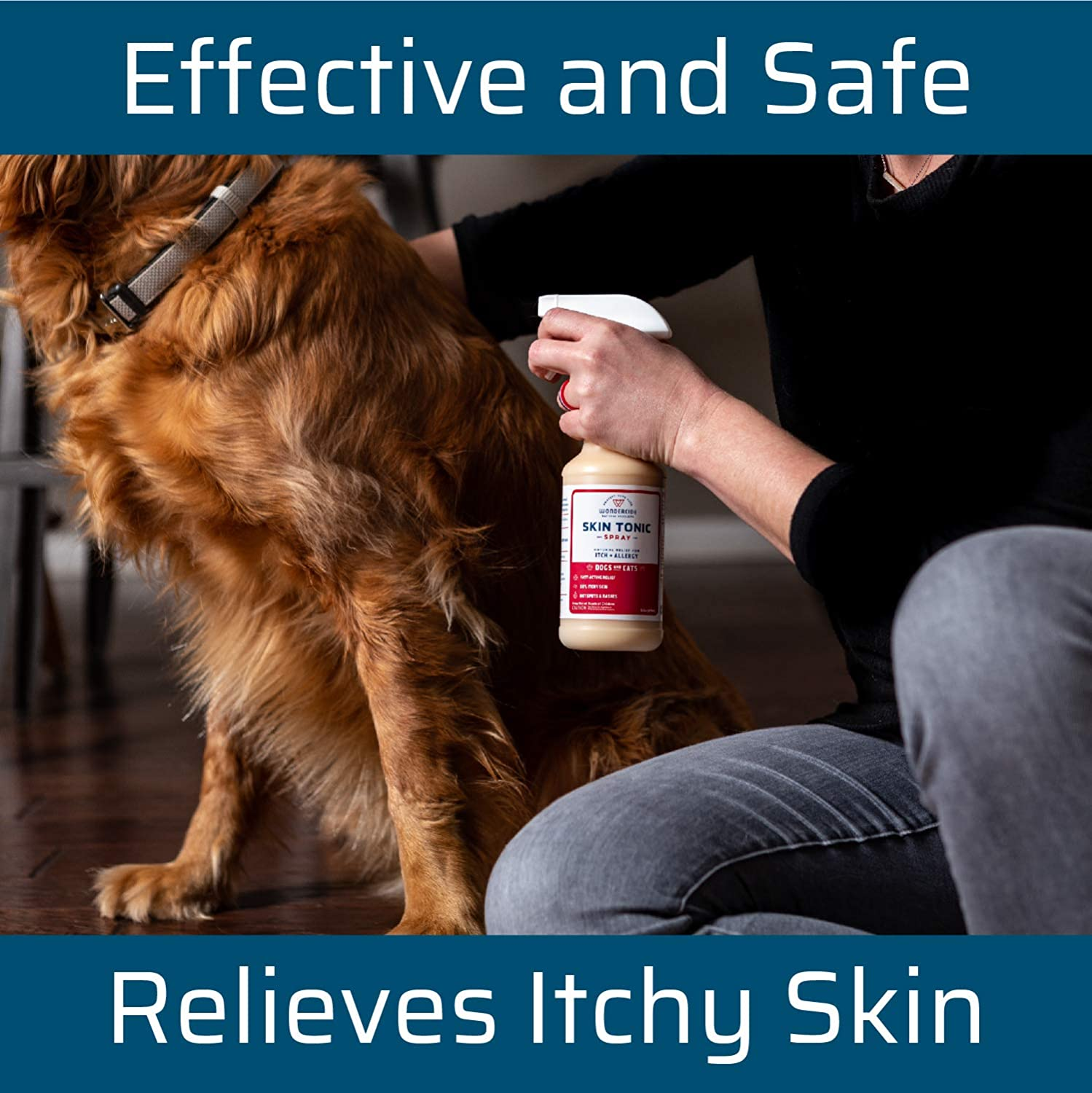 '- Skin Tonic Hot Spot & Itch Relief Spray for Dogs and Cats with Natural Essential Oils - Soothing First Aid Remedy for Pets - for Dry Itchy Skin, Allergy Rash Relief