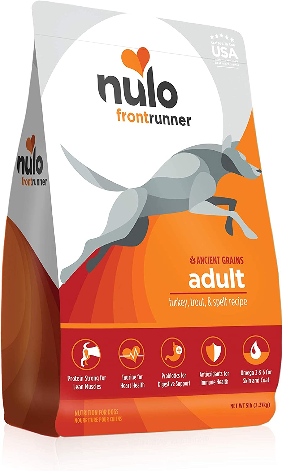 Frontrunner Dry Dog Food for Adult Dogs – Ancient Grain Inclusive Recipe - All Natural Pet Kibble with High Taurine Levels - Animal Protein for Lean Strong Muscles