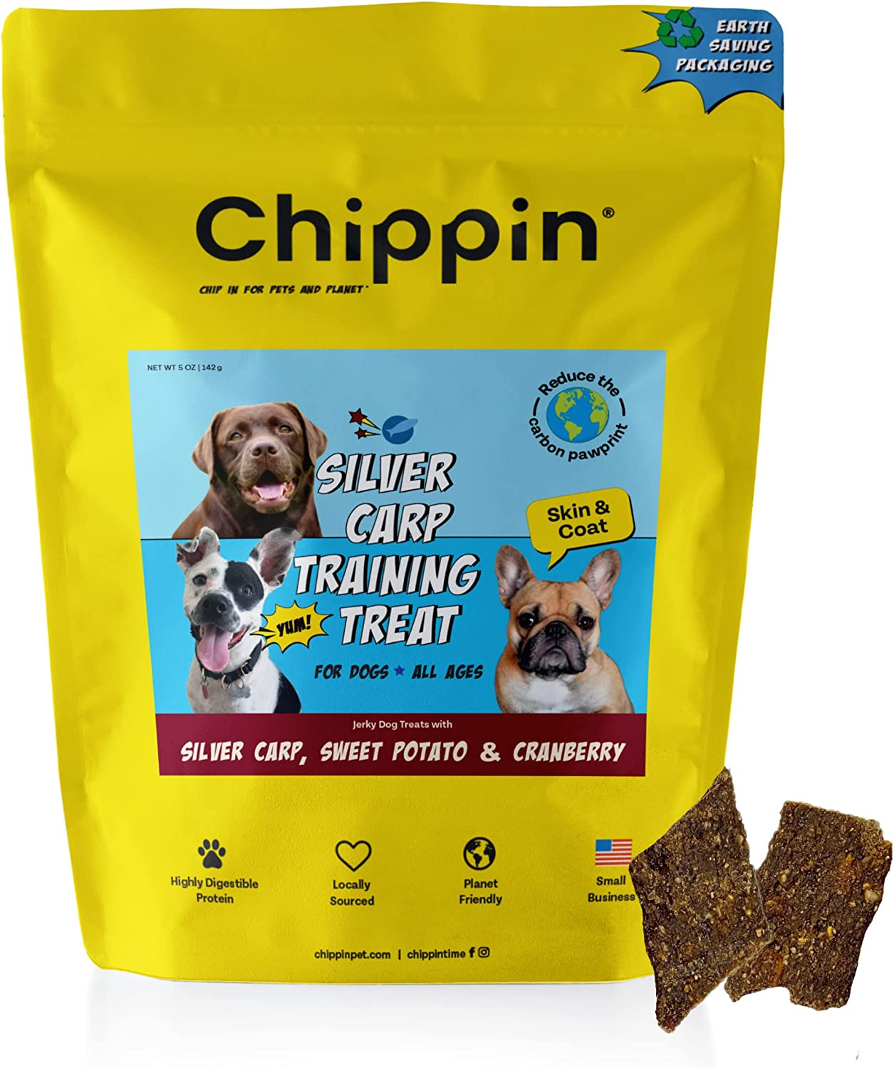 Fish Jerky Healthy Dog Treats, Sustainable, Hypoallergenic & Human-Grade Protein, Soft and Breakable for Puppies & Senior Dogs, Natural Superfood for Sensitive Stomachs, Made in USA (5Oz)