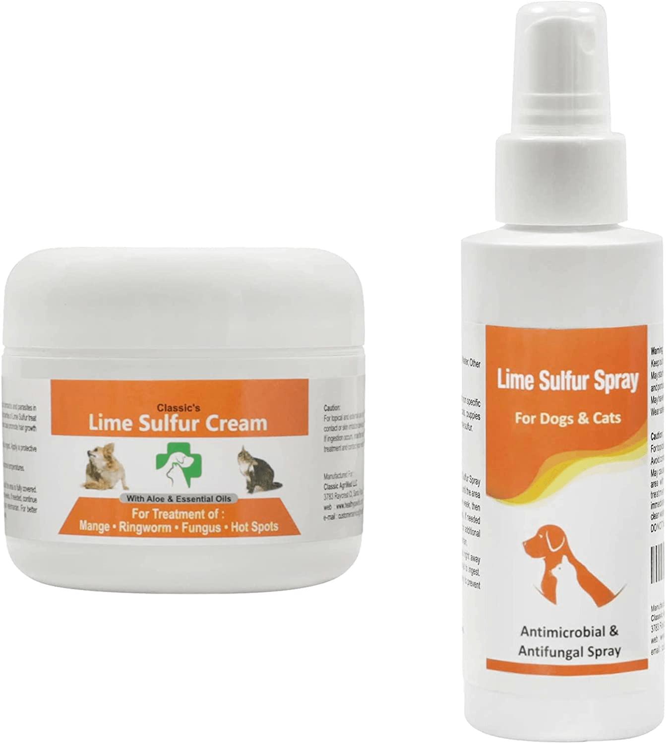 Bundle of Classic's Lime Sulfur Pet Skin Cream and Spray