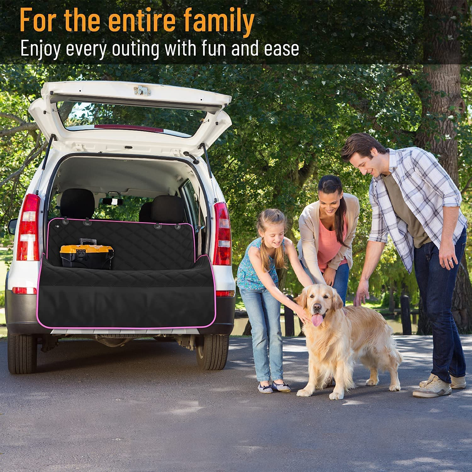 SUV Cargo Liner, Durable Non Slip Dog Seat Cover, Dog Cargo Liner SUV Protects against Dirt & Fur, Pet Cargo Liner for SUV & Trucks, Large Size Trunk Cover for Dogs Universal Fit