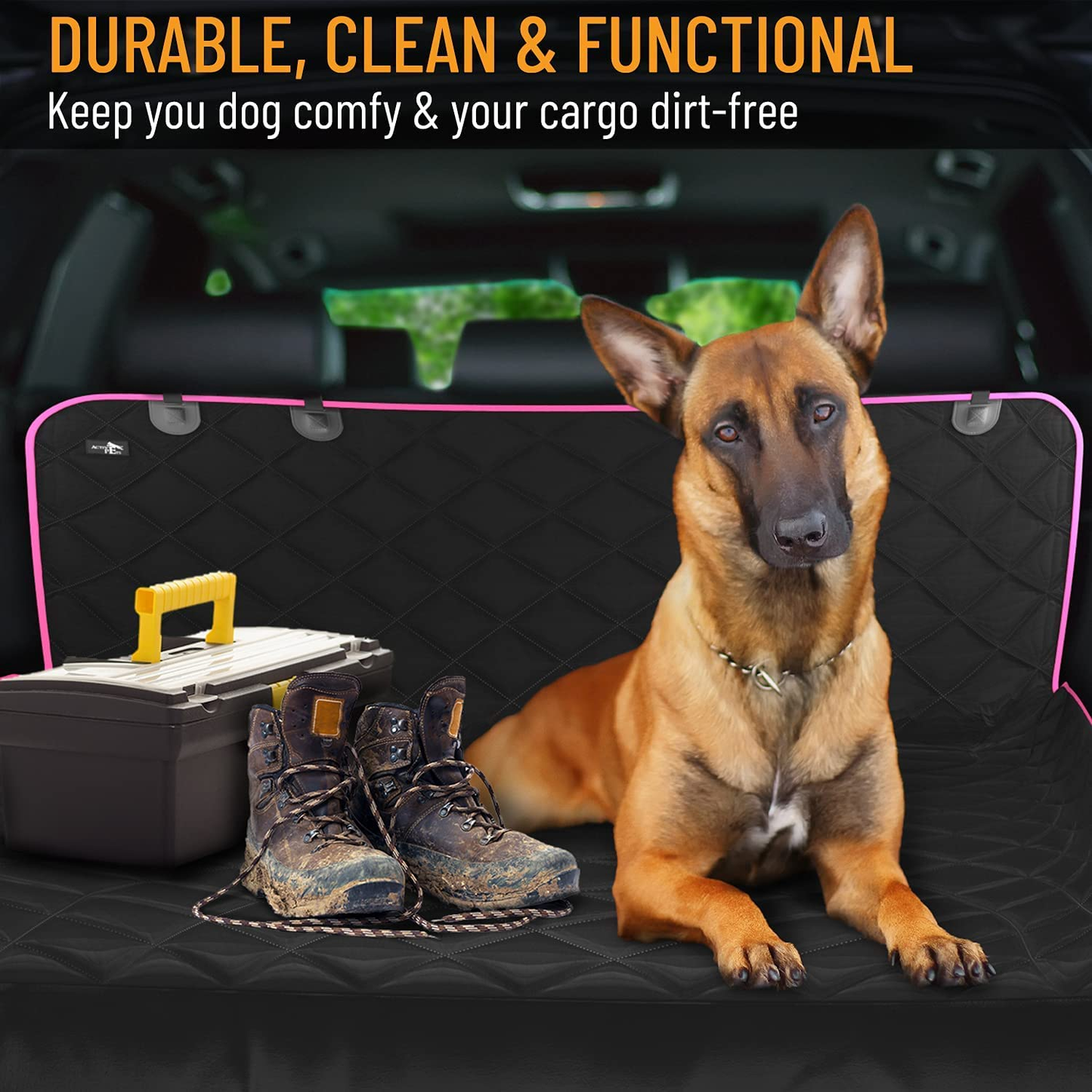 SUV Cargo Liner, Durable Non Slip Dog Seat Cover, Dog Cargo Liner SUV Protects against Dirt & Fur, Pet Cargo Liner for SUV & Trucks, Large Size Trunk Cover for Dogs Universal Fit