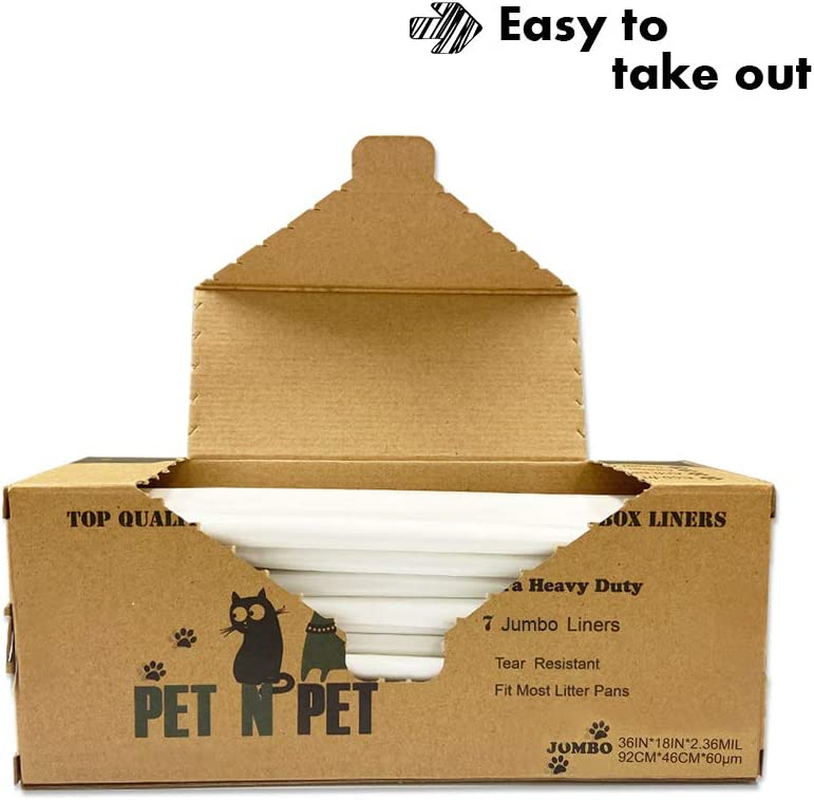 Cat Litter Box Liners,Drawstring Litter Liner Bags for Litter Box,Jumbo Cat Litter Pan Liners,Heavy Duty Litter Liners Pet Cat Supplies 14 Counts