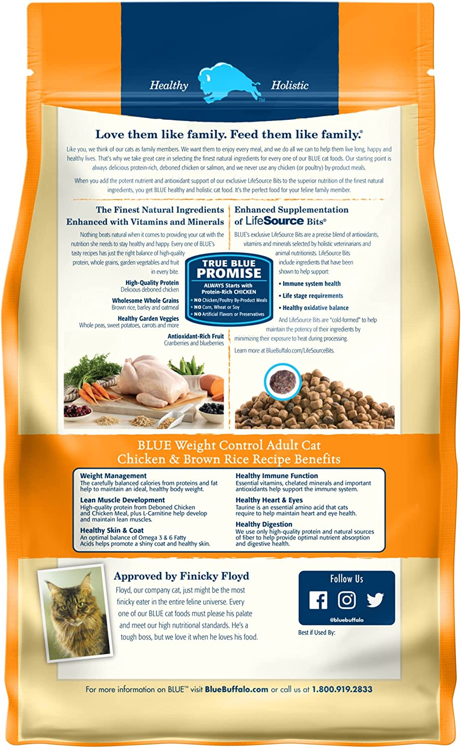 Weight Control Natural Adult Dry Cat Food, Chicken & Brown Rice