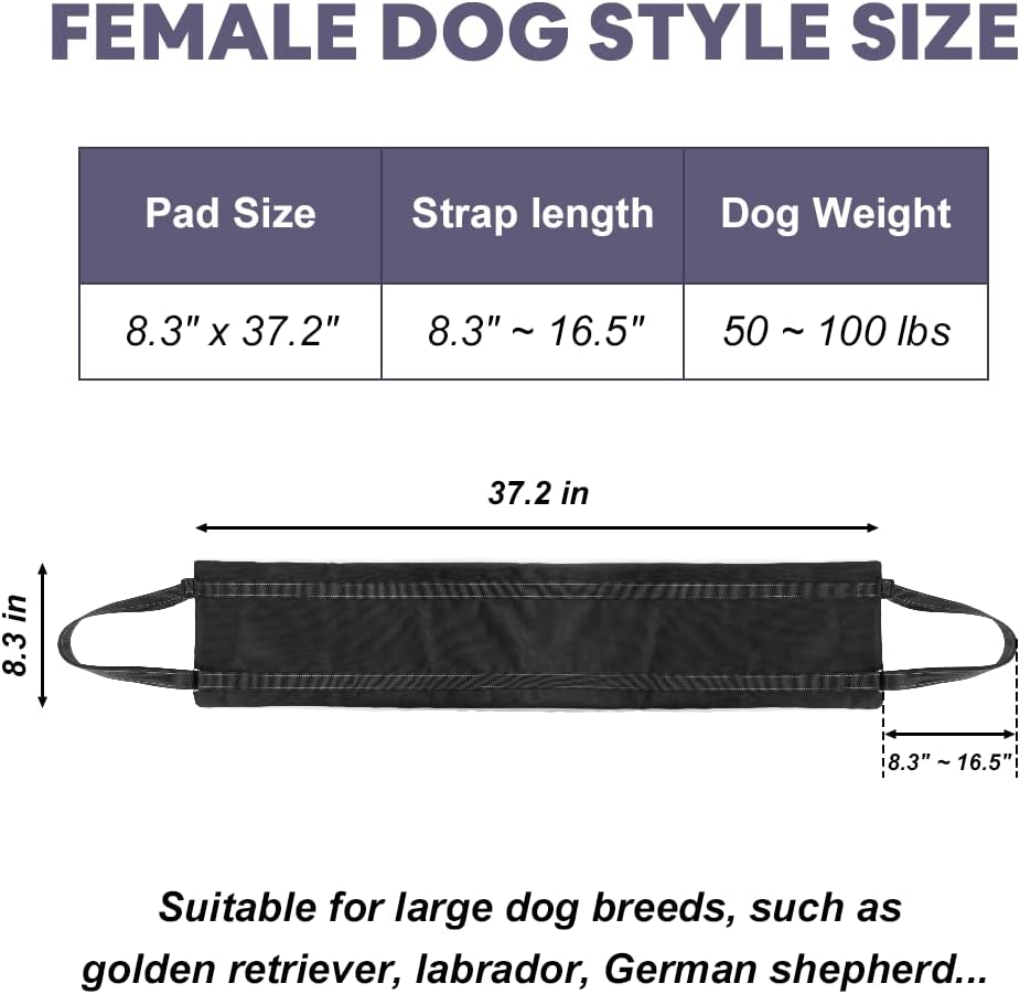 Dog Sling for Large Dogs Hind Leg Support, Dog Hip Harness Support to Help Lift the Rear Legs for Older Dogs and Dogs with Limited Mobility, Female Dog Style