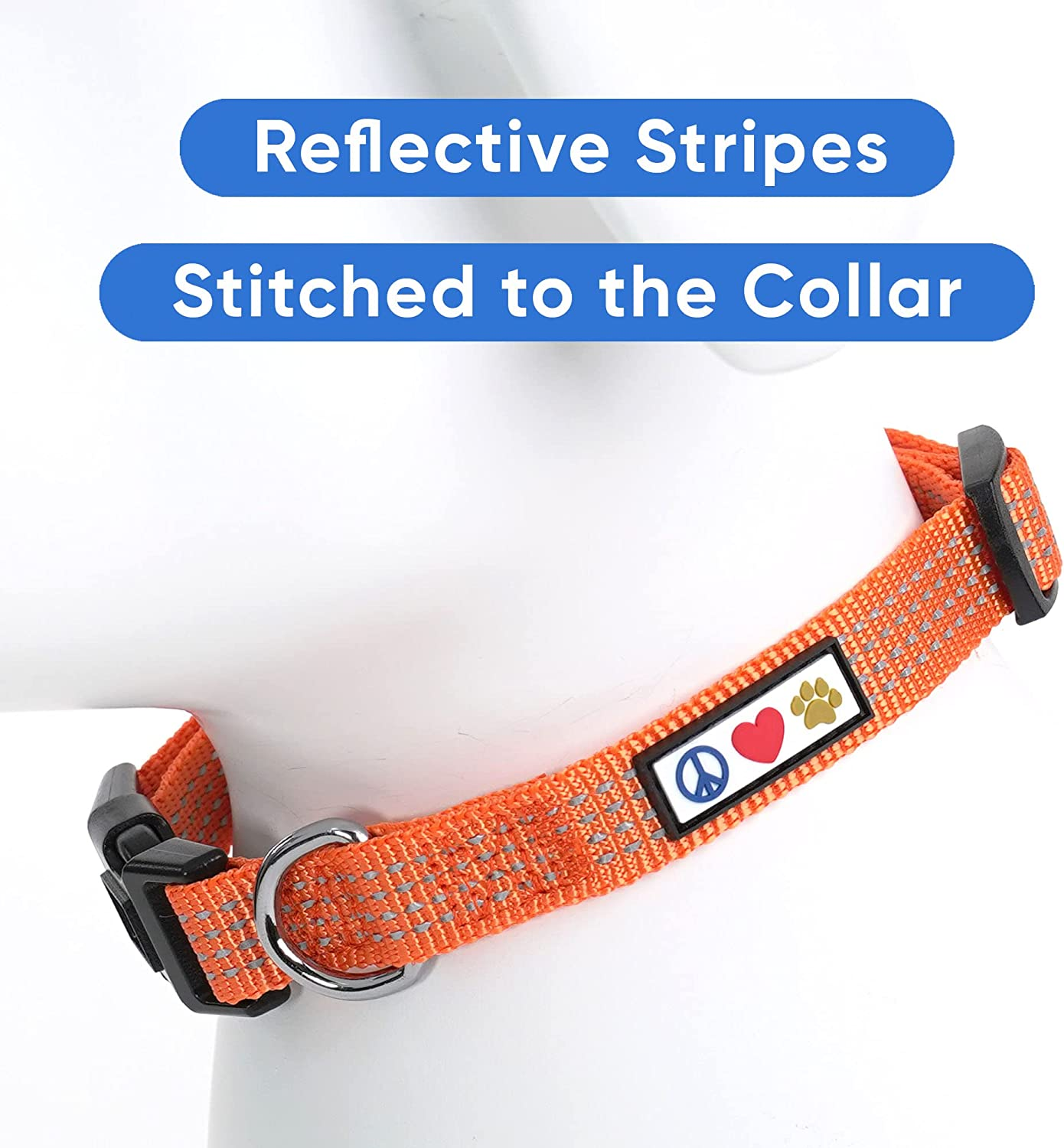 Reflective Dog Collar with Stitching Reflective Thread | Reflective Dog Collar with Buckle Adjustable and Better Great Collar for Small Dogs Extra Small Puppy Medium Large Breeds