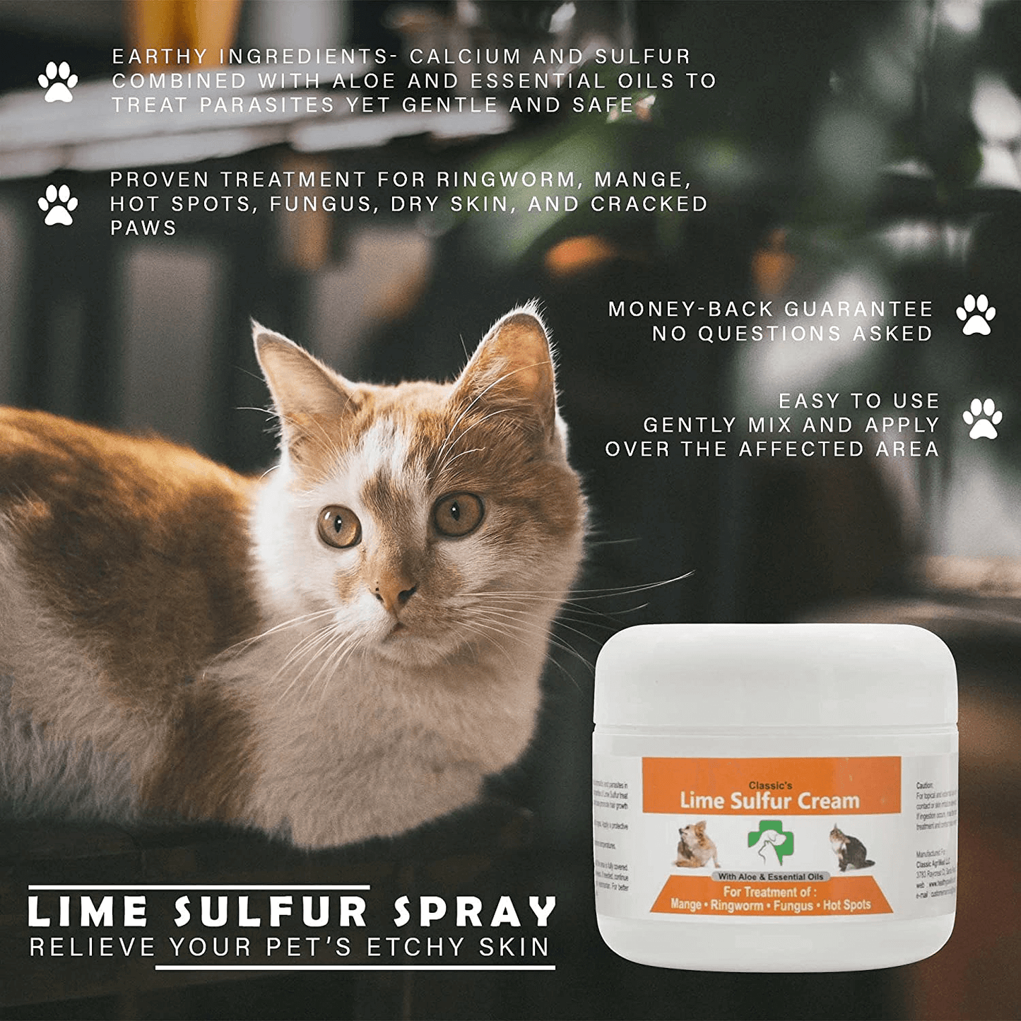 Bundle of Classic's Lime Sulfur Pet Skin Cream and Spray