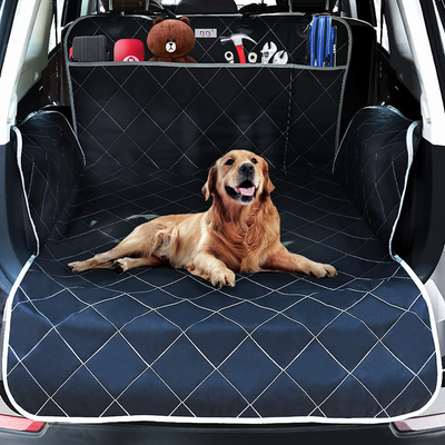 Pet Cargo Liner for SUV - Extra Large Pockets,Heavy Duty Durability Mats for Dogs,100% Waterproof Cargo Cover,Nonslip Backing,Bumper Flap Protector,Large Size Universal Fit