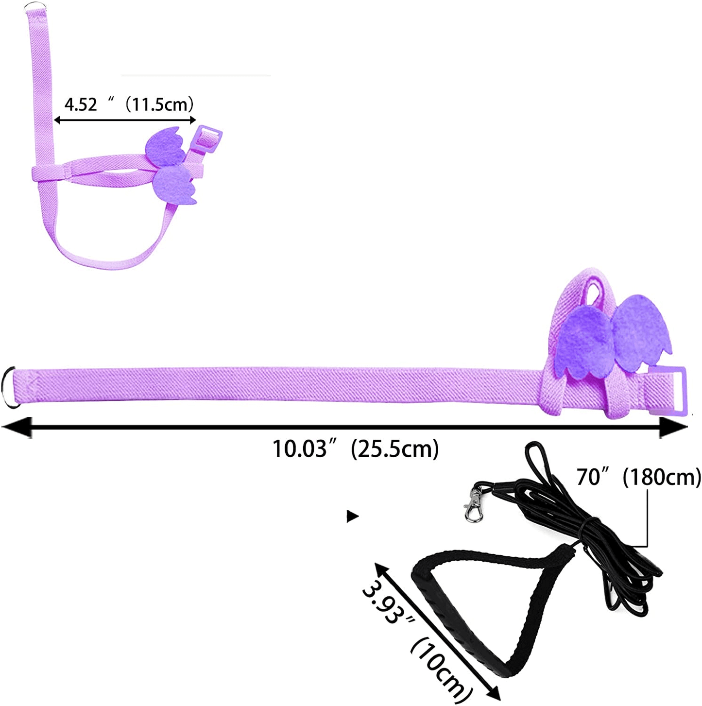 Pet Parrot Bird Harness and Leash, Adjustable Training Design Anti-Bite, Bird Nylon Rope with Cute Wing for Parrots, Suitable for Alexandrine, Scarlet, Keck, Mini Macaw and Same Size Birds