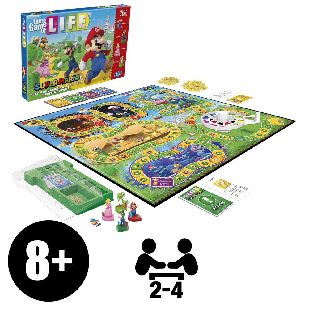 The Game of Life: Super Mario Edition Board Game for Kids Ages 8 and Up