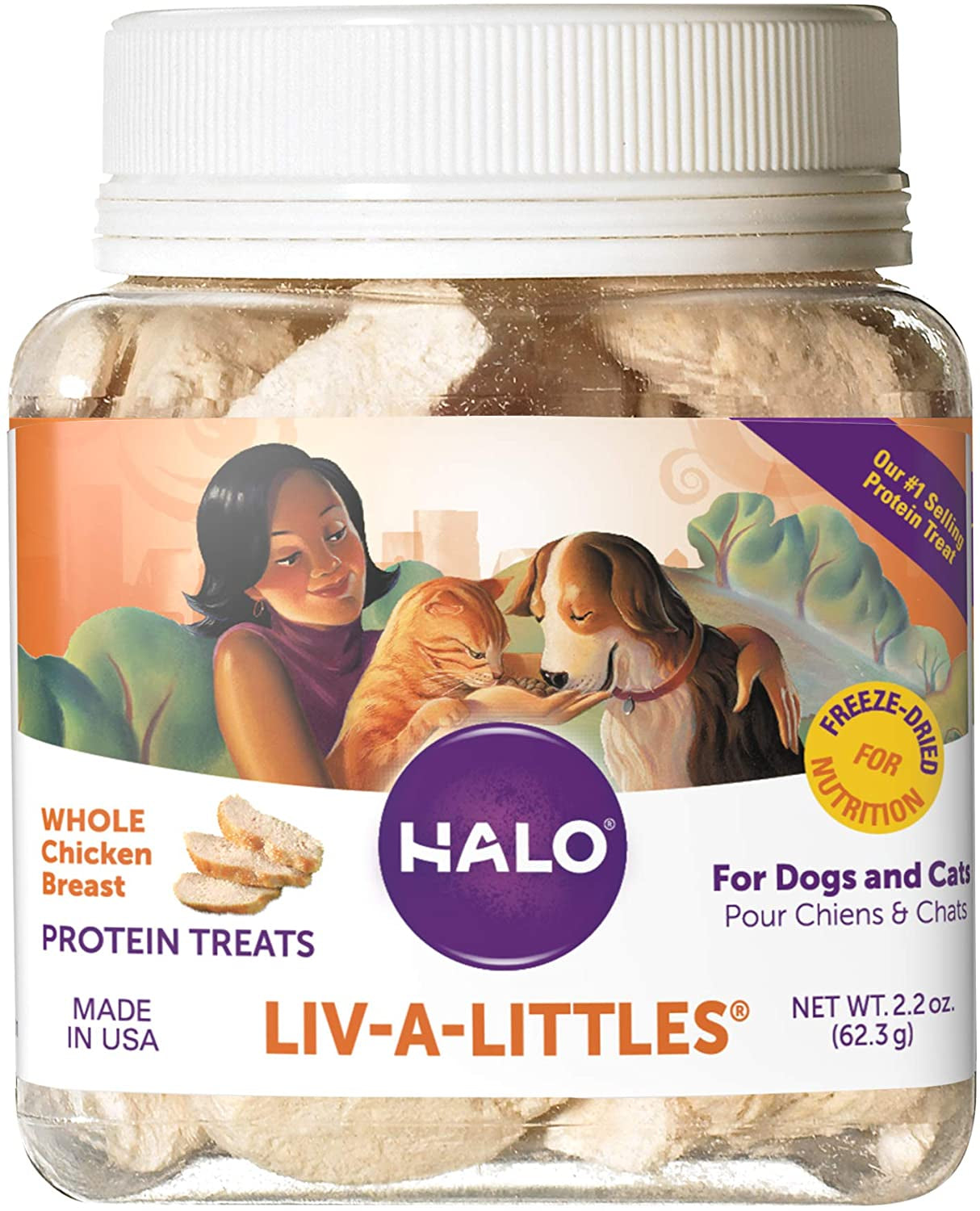 Halo Liv-A-Littles Dog and Cat Treats, Training Treats for Dogs, Healthy, Low Calorie